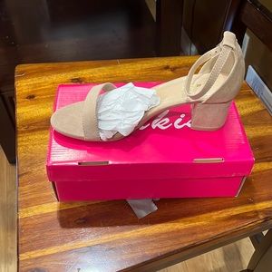 New, never worn nude block heel